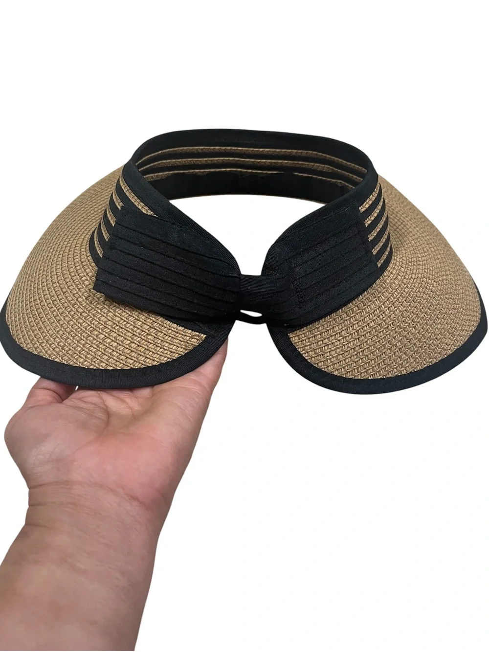 Sun ‘N’ Sand Women’s Straw Visor- UPF 50+ UV Protection- Summer Hat